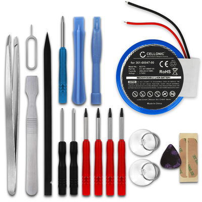 CELLONIC PD3032, 361-00047-0 Ersättningsbatteri för Garmin Approach S1, Forerunner 110, 210, 610, S1 smartklocka, smartwatch & fitnesstracker med 200mAh + skruvmejsel-set