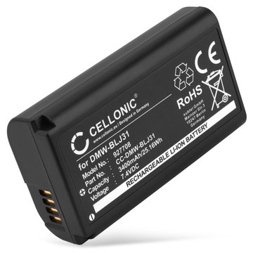Batteri till Panasonic Lumix DC-S1 Lumix DC-S1H Lumix DC-S1R Lumix S1 Lumix S1H Lumix S1R DMW-BLJ31 (3400mAh, 7.4V) från CELLONIC