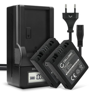 2x Batteri för Panasonic Lumix DMC-FZ10 DMC-FZ20 DMC-FZ5 -FZ1 -FZ15 -FZ2 -FZ3 DMC-FC20 kamera med hög 700mAh kapacitet + laddare för uppladdningsbara kamerabatterier