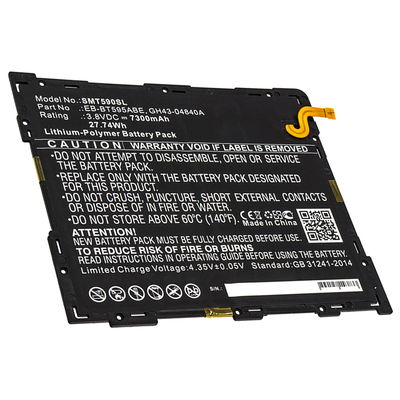 subtel EB-BT595ABE, GH43-04840A batteri för Samsung SM-T590 Galaxy Tab A 10.5 Wi-Fi, SM-T595 Galaxy Tab A 10.5 LTE surfplatta & tablet - ersättningsbatteri 7300mAh, 3.8V