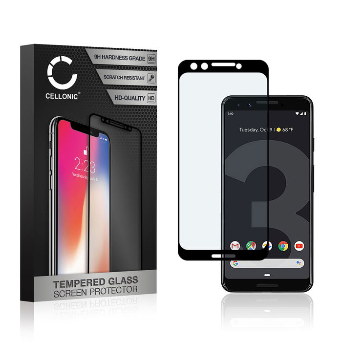 0,33mm Displayskydd / skärmskydd för Google Pixel 3- mobil, 9H 3D Case-friendly, Edge Glue - smartphone-skyddsglas, screen protector