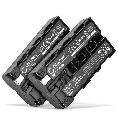 2x Kamerabatteri Sony NP-F330, NP-F530, NP-F550, NP-F730, NP-F750, NP-F930, NP-F950 - Två batteri för Sony DCR-VX2100E, DSR-PD150, HDV-Z1 DCR-VX2100e DCR-TRV9 DSR-PD150 -PD170 HDR-FX7e -FX1 GV-D200 HDR-FX1000e kamera - 2600mAh hög kapacitet för lång batte
