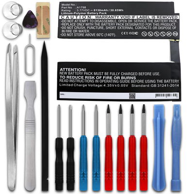 A1798 batteri för Apple iPad Pro 10,5" (A1701 / A1709 / A1852) surfplatta inkl. verktygskit för smidigt batteribyte - ersättningsbatteri med 8130mAh, 3.77V + skruvmejsel-set
