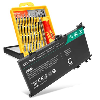 Batteri för HP Omen 15-ax200, ax201, ax202, ax203, ax204, ax205, Pavilion 15-bc200, TE04XL Laptop - 2800mAh 15.4V + skruvmejsel-set