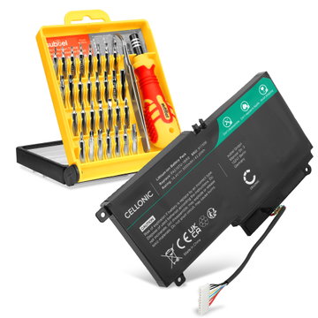 Batteri för Toshiba Satellite L50-A, L55-A, L50T-A, P50-A, L50DT-A, S50-A, P50-B, S50DT-A, S50T-A, L50D-A, PA5107U-1BRS, P000573230 14.4V 3000mAh + skruvmejsel-set från CELLONIC