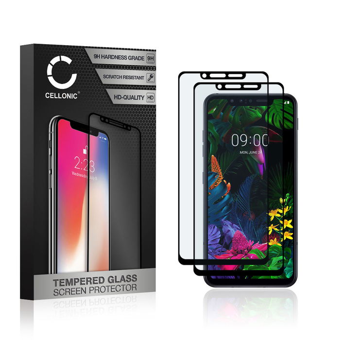 2x 0,33mm Displayskydd / skärmskydd för LG G8s ThinQ- mobil, 9H 3D Case-friendly, Full Glue - smartphone-skyddsglas, screen protector