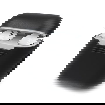 Mjukt skyddsskal för Apple AirPods AirPods 2 airpod 2-case, svart Silikon skyddsfodral för hörlursfodral med hål för laddning