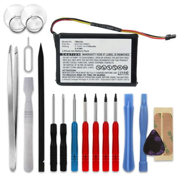 subtel GPS Battery for TomTom 4EM0.001.02, 4ET0.002.02, 4ET03, XL Holiday, XL IQ Routes Live, XL IQ Routes Regional / Europe Live + 17pc GPS Tool Kit 6027A0106801 1100mAh SatNav Sat Nav Battery Replacement