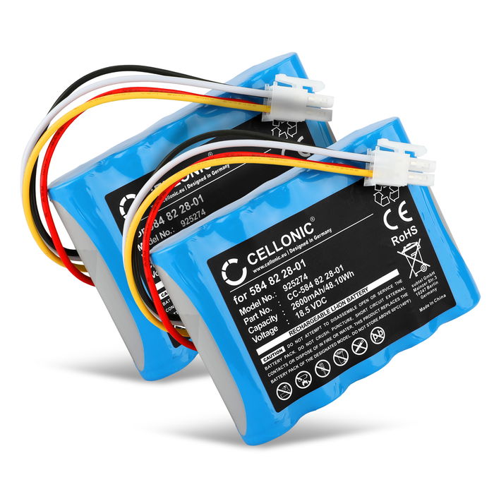 2x Gardena Sileno City 500 2600mAh Batteri från CELLONIC