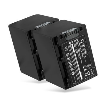2x NP-FV50 Batteri för Sony FDR-AX100 FDR-AX53 FDR-AX700 HXR-NX80 HDR-CX625 CX450 CX900 CX680 HDR-PJ675 NEX-VG20 digitalkamera, 2050mAh Kamera-ersättningsbatteri med lång batteritid