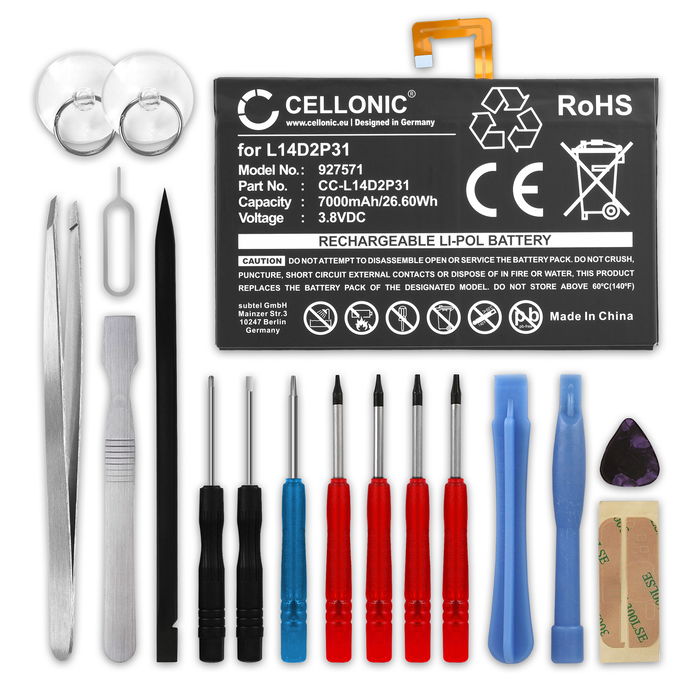 Lenovo Tab 4 10 LTE TB-X304L 7000mAh Batteri + skruvmejsel-set från subtel