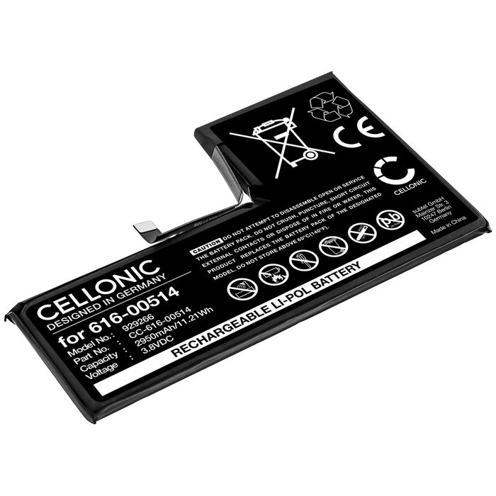 CELLONIC 616-00512 mobilbatteri för Apple iPhone Xs (A1920, A2097, A2098, A2099, A2100) mobiltelefon - 3.8V, 2950mAh - ersättningsbatteri med lång batteritid