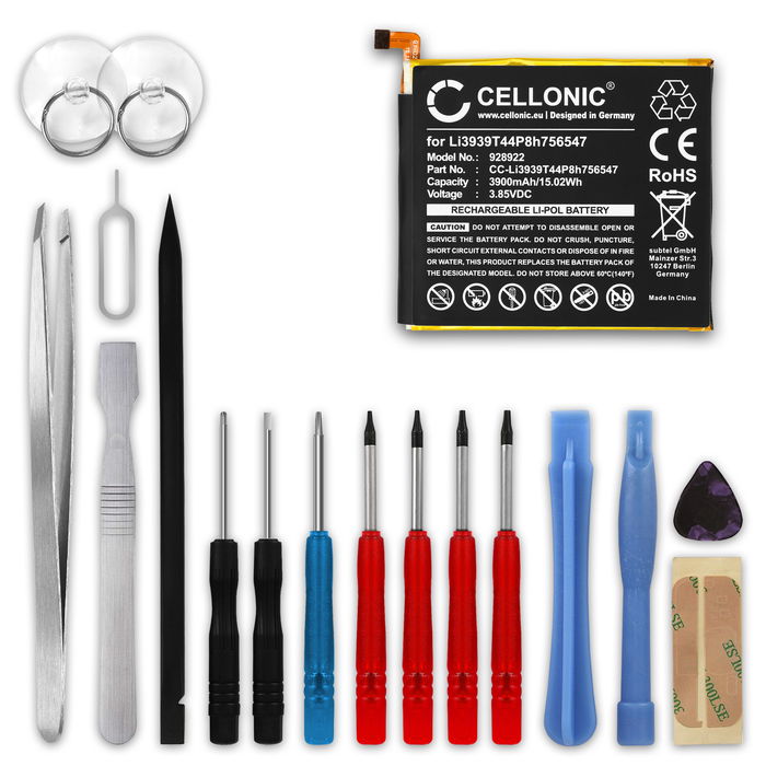 CELLONIC Phone Battery Replacement for ZTE Axon 10 Pro + 17-Tool Phone Repair Kit - Li3939T44P8h756547 3900mAh