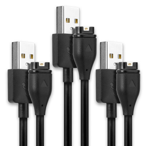 3x Datakabel Smartklockekontakt till USB A, 1m Garmin Fenix 8; Forerunner 265, 55, 965; Venu 4 – subtel