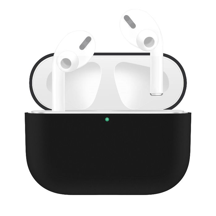 Mjukare skyddsskal för Apple AirPods Pro airpod pro-case, svart Silikon skyddsfodral för hörlurar, wireless charging case för earbuds