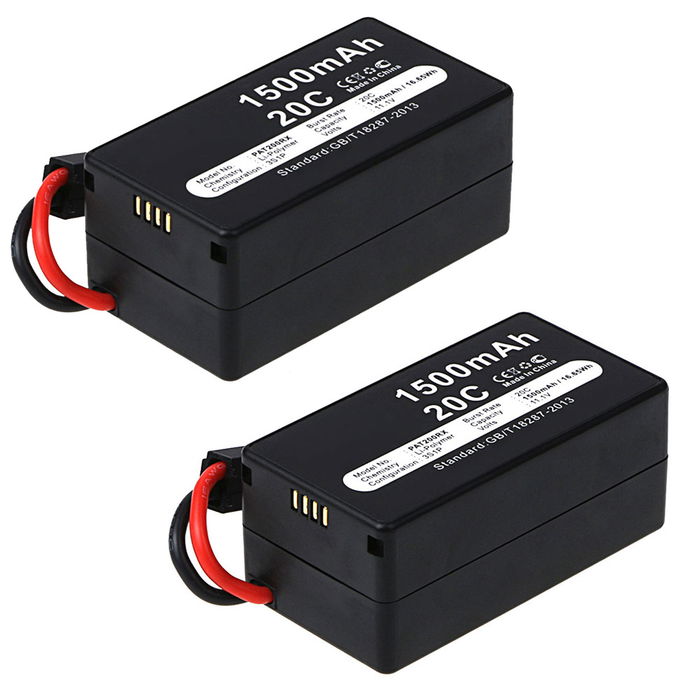 2x Parrot AR.Drone 2.0 Batteri - 1500mAh ersättningsbatteri från subtel