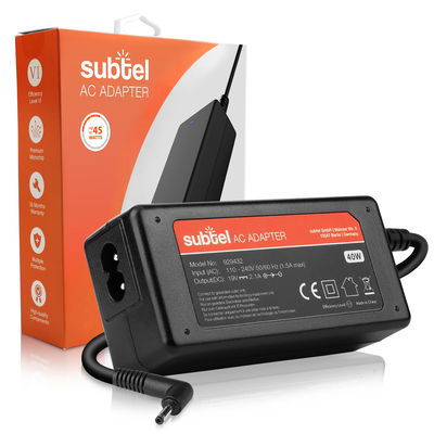 Laddare för Acer Aspire Swift, Chromebook, Spin/ ASUSUX/ Medion Akoya laptop - Strömadapter med 19V 40W hög kapacitet - 2.6m lång 3.0mm x 1.0mm laddsladd + nätadapter för notebook