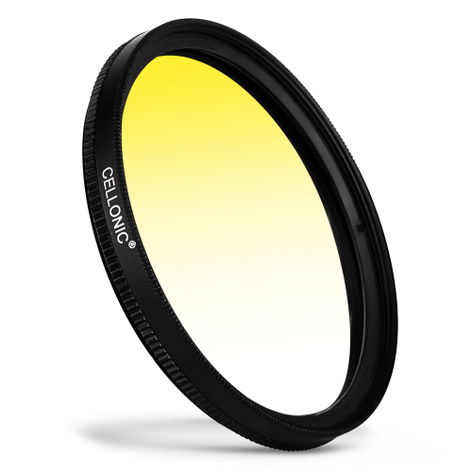 Ø 37mm Gult graduerat färgfilter för Olympus M.Zuiko Digital 14‑42mm 1:3.5‑5.6 II R – Landskapsfilter Harts + aluminiumlegering från CELLONIC