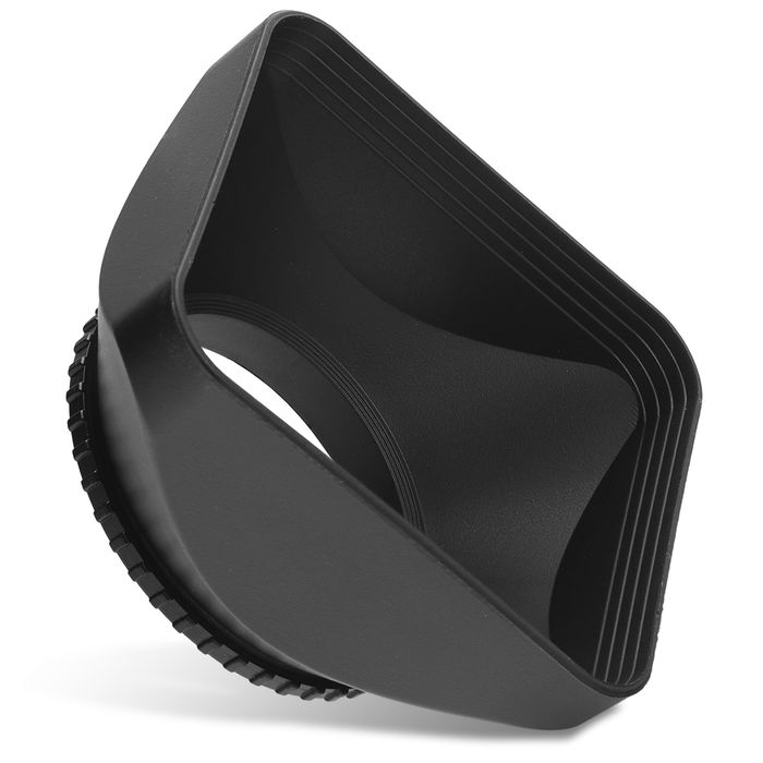 Universal Camera DV Lens Hood for Panasonic Lumix G 42,5mm 1,7 Asph Power OIS, G X Vario PZ 14-42mm 3.5-5.6 Asph - Plastic Screw-in Lens Shade from CELLONIC