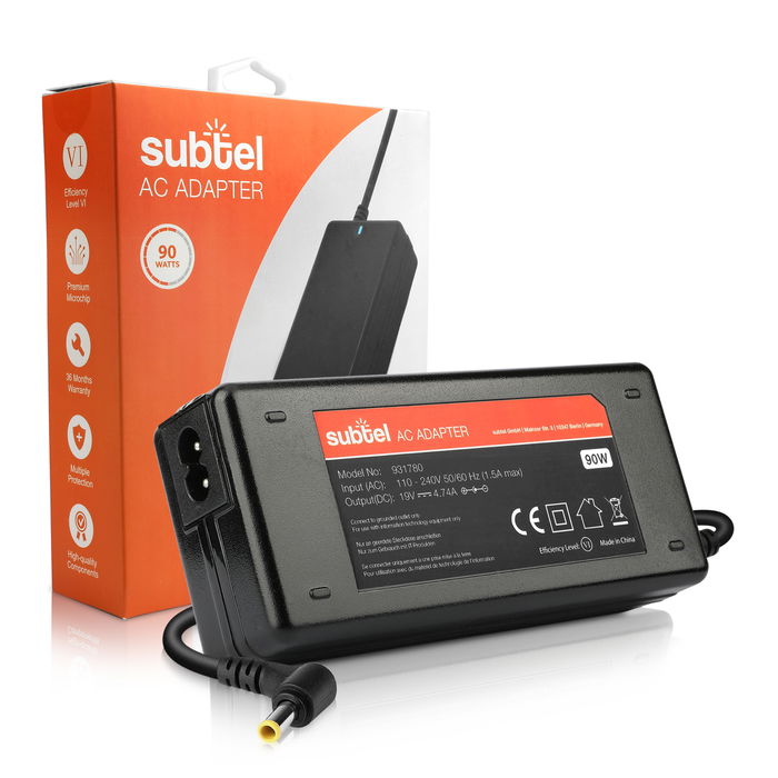 Laddare för Samsung M60 M55, P60 Pro P50 Pro, RC520, E172, Q70, R730 R540, NC10 N150 N102 laptop - Strömadapter med 19V 90W hög kapacitet - 2.6m lång 5.5mm x 3mm + pin laddsladd + nätadapter XE500T1C för notebook