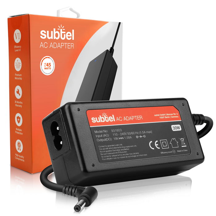 Acer Aspire One 10.1 inch Laddare för notebook 1.58A 19V Laddningskabel AC Adapter från subtel