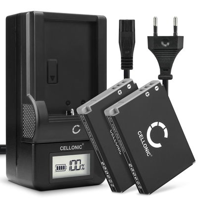 2x Batteri för Canon Powershot S110 S100 SX230 HS SX220 HS SX210 IS SX200 IS SD790 IS SD880 IS SD870 kamera med hög 1120mAh kapacitet + laddare för uppladdningsbara kamerabatterier