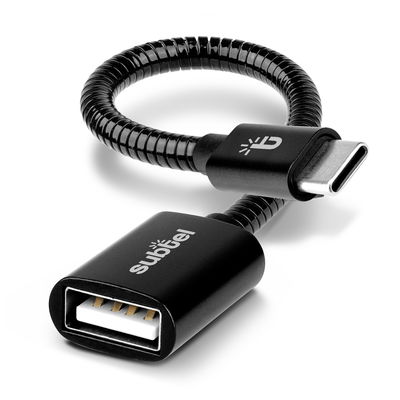 USB-kabel med OTG-funktion för Honor 20 / 20 Pro / 8A (2020) / 9X / 9X Pro - 15cm lång kabel, USB-sladd aluminium svart