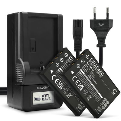 2x Batteri för HP Photosmart R507 R607 R707 R717 R725 R727 R817 R818 R827 R837 R847 R926 R927 1180mAh + Laddare från CELLONIC