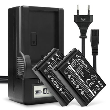 2x Batteri för Kodak Easyshare DX6490 DX7440 DX7590 DX7630 P850 P880 kamera med hög 1400mAh kapacitet + laddare för uppladdningsbara kamerabatterier