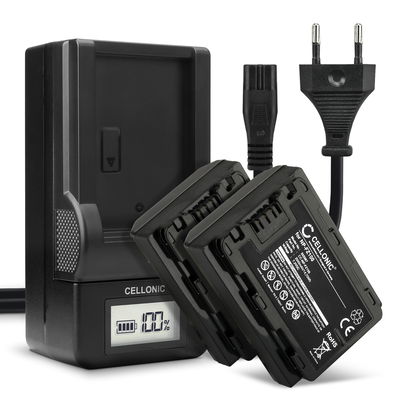 2x Batteri för Sony A7 IV, Alpha 7C, A6600, 7S III, Alpha 1, Sony A9, A7R III, Alpha 7R V kamera med hög 2040mAh kapacitet + laddare för uppladdningsbara kamerabatterier