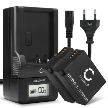 2x Batteri för Leica Q (Typ 116) V-LUX (Typ 114) V-LUX 4, DP1Q DP2Q DP3Q kamera med hög 1000mAh kapacitet + laddare för uppladdningsbara kamerabatterier