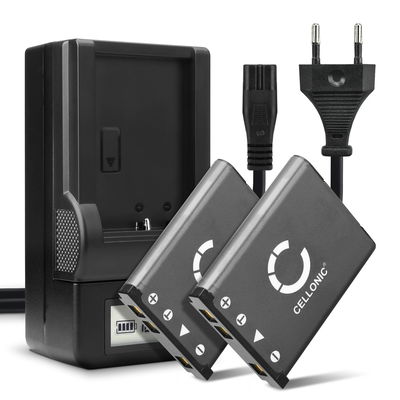 2x Batteri för Casio Exilim TR150 H15 ZS5 H50 Z35 ZS6 Z1 H5 Z16 Z2 Z33 Z330 NP80 NP82 kamera med hög 700mAh kapacitet + laddare för uppladdningsbara kamerabatterier