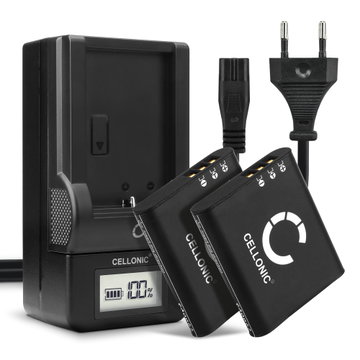 2x Batteri för Ricoh GR III G900 G900SE GR IIIx WG-6 kamera med hög 1100mAh kapacitet + laddare för uppladdningsbara kamerabatterier