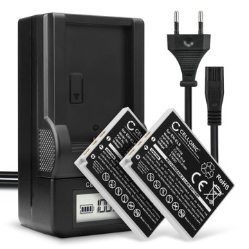 2x Batteri för Nikon Coolpix P1 P2 Coolpix S1 S2 S3 S5 s50 S50c S51 S51c S52 S52c S6 S7 S7c S8 S9 kamera med hög 600mAh kapacitet + laddare för uppladdningsbara kamerabatterier