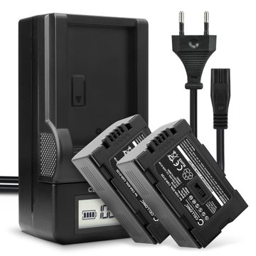 2x Batteri för Panasonic AG-DVX100 NV-GS11 NV-DS60 NV-GS1 NV-DS27 NV-DS29 NV-MX500 NV-DA1 NV-DS15 kamera med hög 2200mAh kapacitet + laddare för uppladdningsbara kamerabatterier