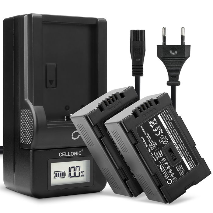 2x Batteri för Panasonic CGR-D08 kamera med laddare för uppladdningsbara kamerabatterier med hög 2200mAh