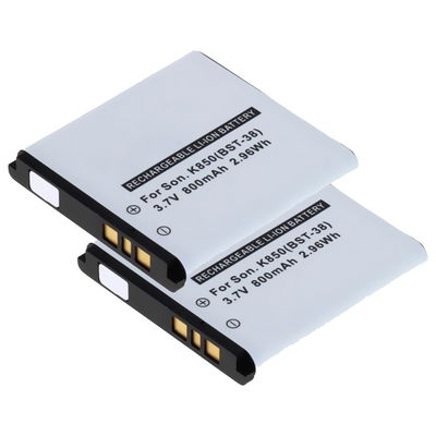 2x CELLONIC BST-38 mobilbatteri för Sony Ericsson W995 / W580i / C902 / C510 / C905 / R300 / K850i / T303 med 3.6V - 3.7V, 800mAh - ersättningsbatteri med lång batteritid