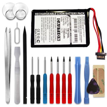 subtel GPS Battery for TomTom GO 740 Live GO 740TM GO 750 GO 750 Live GO 750 Traffic 4CP0.002.06 + 17pc GPS Tool Kit AHL03711012 HM9440232488 VF1A 1100mAh SatNav Sat Nav Battery Replacement
