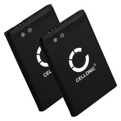 2x CELLONIC mobilbatteri för Samsung SGH-E250, SGH-C260, SGH-E900, GT-E1050, GT-E1150, GT-E1190, GT-C3520 mobiltelefon - 3.6V - 3.7V, 850mAh - ersättningsbatteri med lång batteritid