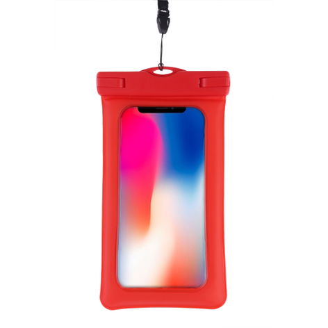 Waterproof bag for Smartphone, GPS, MP3-Player (3" - 5.5") Case, Red