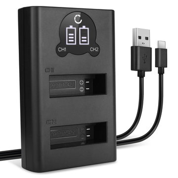 USB-dubbelladdare (LP-E12) för Canon EOS 100D EOS M M10 M100 M2 M50 EOS Rebel SL1 PowerShot SX70 HS + 1m + USB Kabel från CELLONIC