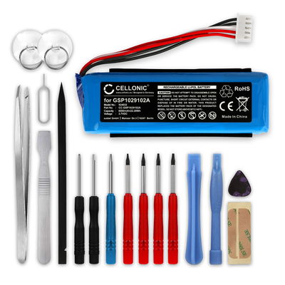 Batteri till JBL Charge 3 (2016) GSP1029102A (6000mAh, 3.7V) + skruvmejsel-set fr&aring;n CELLONIC