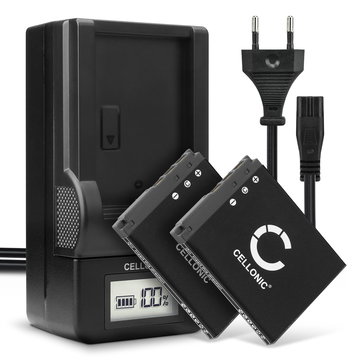 2x Batteri för Sony CyberShot DSC-G3 DSC-T2 DSC-T200 DSC-T300 DSC-T500 DSC-T70 DSC-T700 DSC-T75 DSC-T77 DSC-T90 DSC-T900 DSC-TX1 kamera med hög 600mAh kapacitet + laddare för uppladdningsbara kamerabatterier