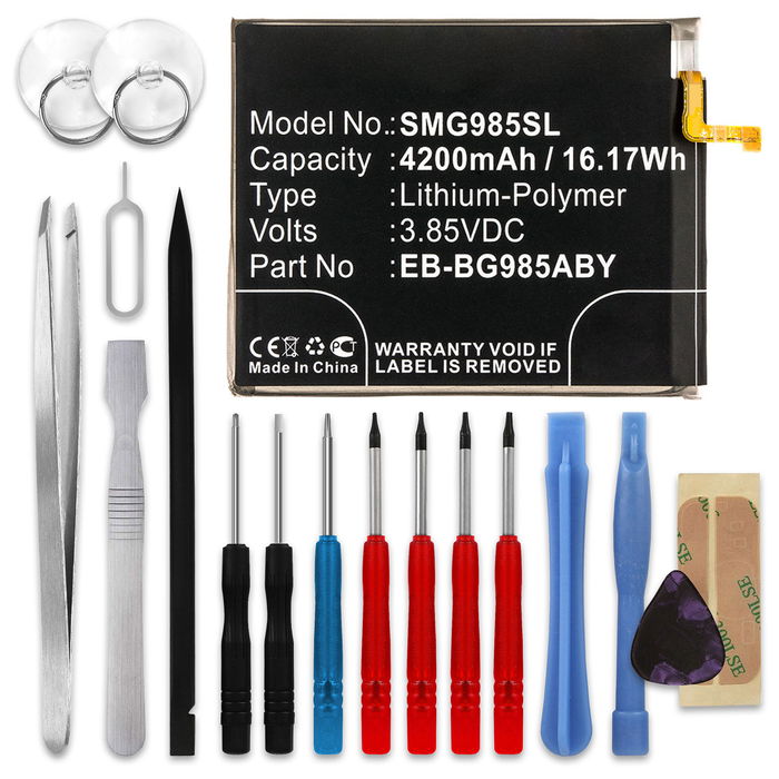 Batteri för Samsung Galaxy S20 Plus (SM-G986) Acku 4200mAh Accu byte Batteri + Skruvmejselse