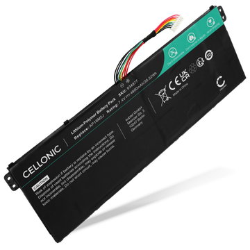 1x Batteri för Acer Aspire 3 A315 Series, 3 A315-41, 3 A315-41G, 1 A114, 3 A315, 3 A315-56, 3 A315-21, 1 A114-31, 3 A315-42, 3 A315-31, 3 A317-33, Acer AP16M5J, NX.GVWSA.002, KT.00205.004 7.4V 4800mAh från CELLONIC