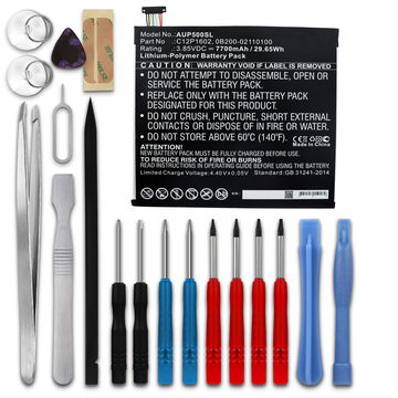 subtel Replacement Tablet Battery for ASUS ZenPad 3S 10 (Z500KL), ASUS ZenPad Z10 (ZT500KL) + 17-Tool Tablet Repair Kit - C12P1602, 0B200-02110100 7700mAh