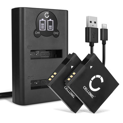 2x Batteri för Canon PowerShot SX530 HS SX540 SX510 SX500 IS SX170 S120 D30 Digital IXUS 105 kamera med hög 1000mAh kapacitet + dubbelladdare med USB-uttag för uppladdningsbara kamerabatteri