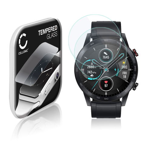 2x Screen Protector for Honor Magic Watch 2 (46mm) – Glass (9H hardness) from CELLONIC