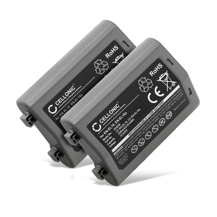 2x Batteri för Nikon D850, D5, D800, D810, D4s, D4, D6, D800E, Z 9 3300mAh från CELLONIC
