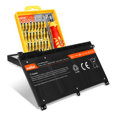 subtel ersättningsbatteri HP ON03XL, HP BI03XL, HP B103XL inkl. verktygskit - laptop-batteri för HP Pavilion x360 11 / Omen 15 med 3400mAh + skruvmejsel-set - datorbatteri, reservbatteri till bärbar dator / notebook